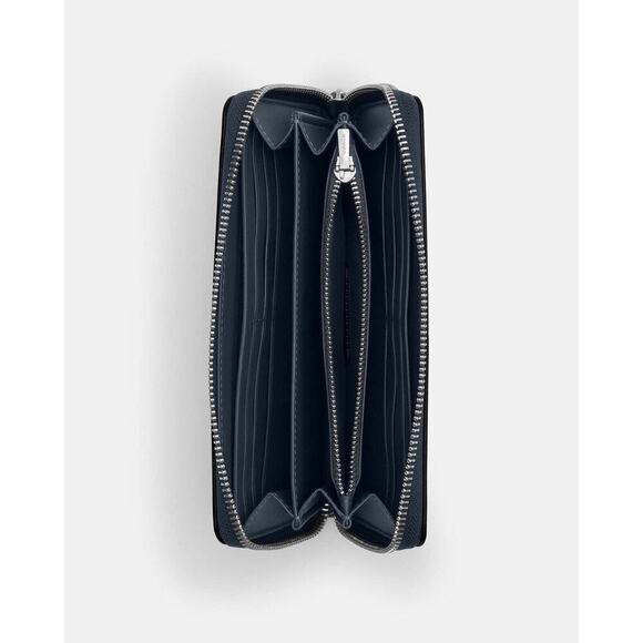 COACH CU381 Long Zip Around Wallet Leather/Navy with Coach Graphic/$298/NWOT - Picture 4 of 4